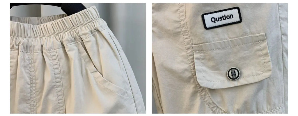 New Spring Autumn Fashion Boys Pants Loose And Comfortable Design Sport Overalls Cargo Trousers For 2-10 Years Old Kids