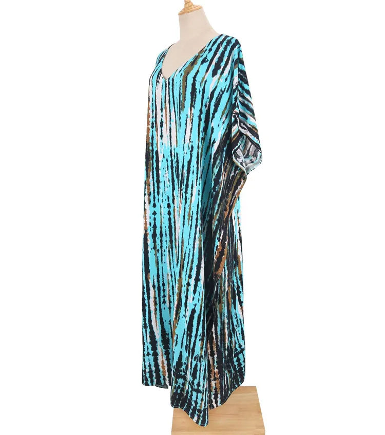 Plus Size Women Beachwear Long Beach Coverups Kaftan Casual Caftan Dress Swimwear cover ups