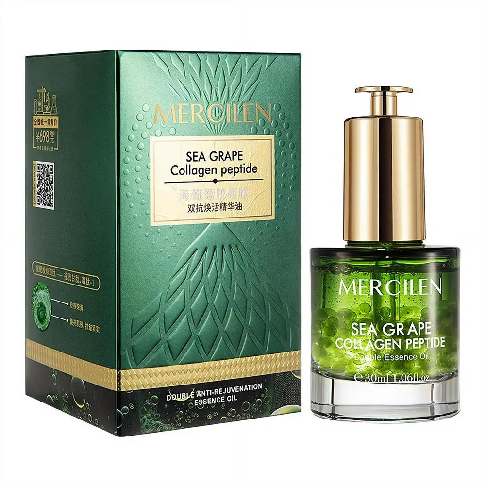 Sea Grape Collagen Peptide Double Essence Oil 30ml Facial Care Tightening Moisturizing Face Serum Korean Skin Care