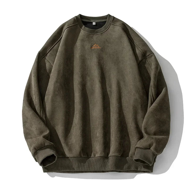 Tfetters Chamois Leather Sweatshirt For Men Fleece 2026 Autumn Winter Warm O Neck Couples Pullover Outdoors Fashion Male Clothes