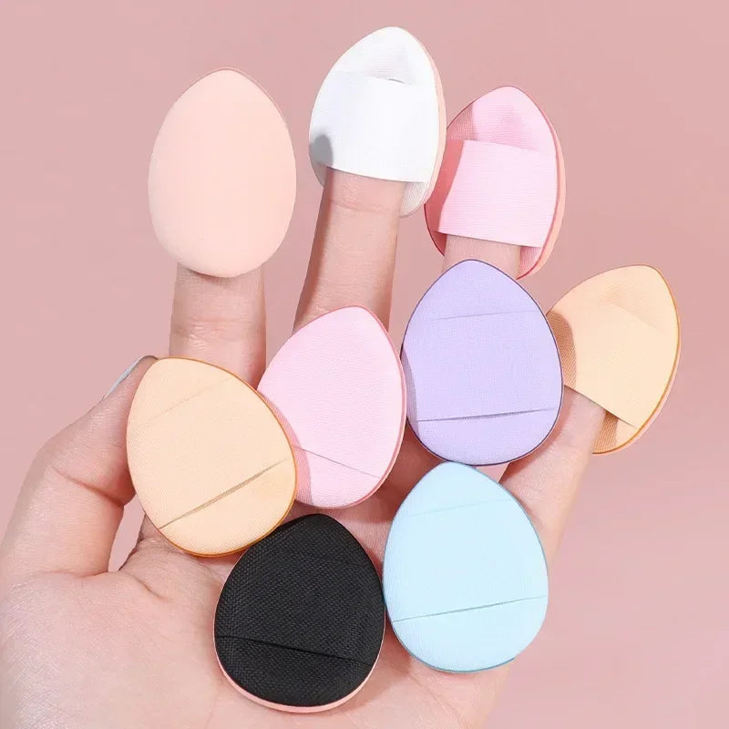 10Pcs Mini Finger Puff Foundation Small Air Cushion Powder Sponge Face Concealer Bb Cream Cosmetic Applicator Makeup Tools