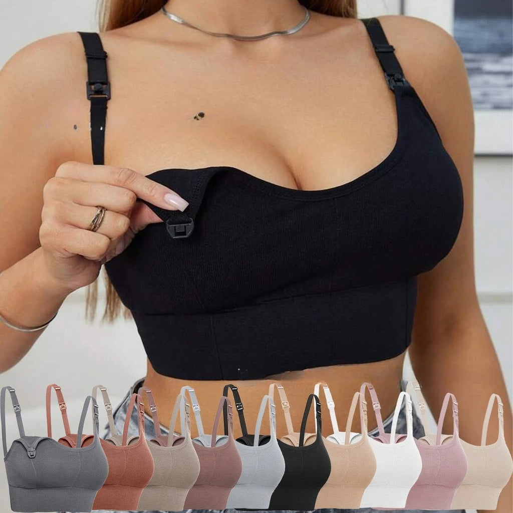Seamless Nursing Bra for Women – Wirefree Push Up Anti-Drop, One-Piece Maternity Breastfeeding Bra, Pregnancy Comfort