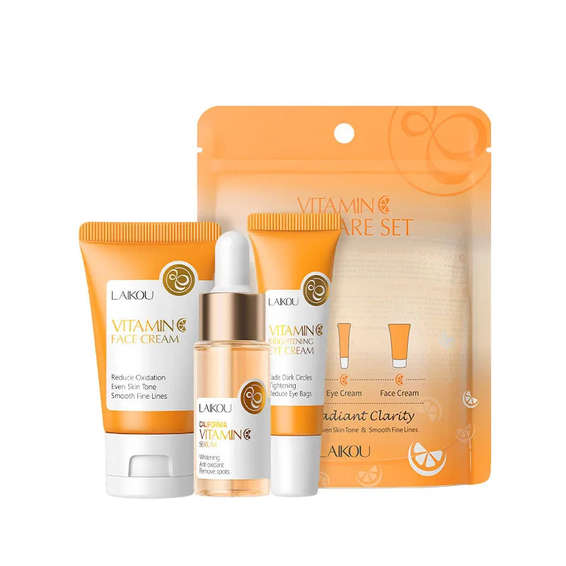 LAIKOU 3pcs Vitamin C Sakura Skin Care Set - Face Cream, Serum, Eye Cream