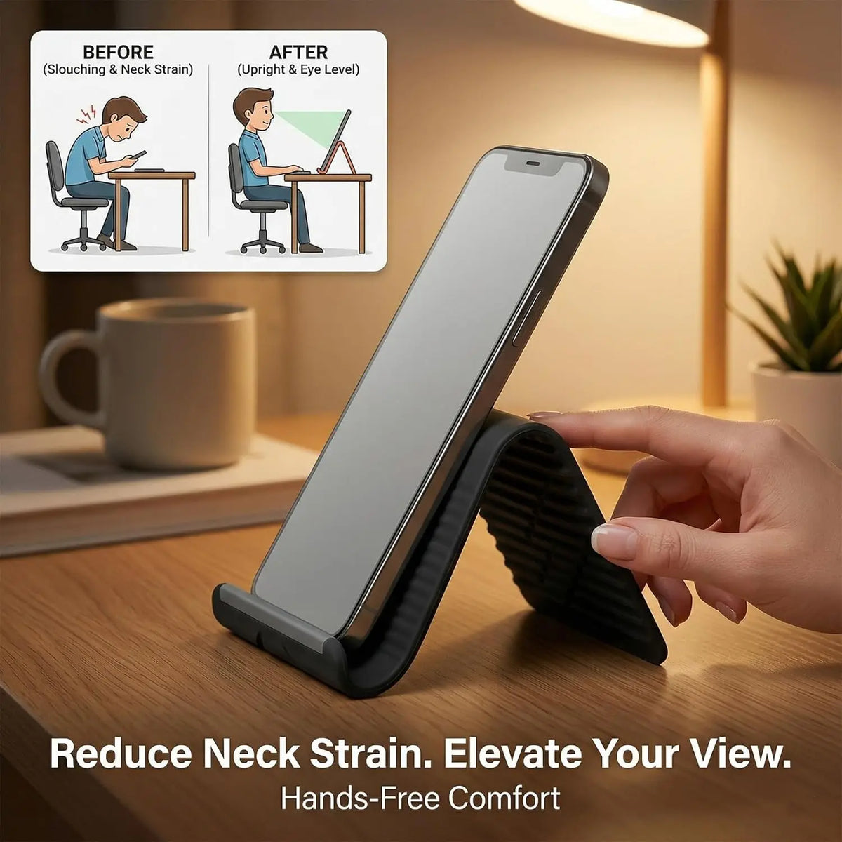 Flexible Foldable Silicone Phone Holder Portable Adjustable Multi-Angle Desktop Stand For iPhone iPad Laptop Tablet Home Office