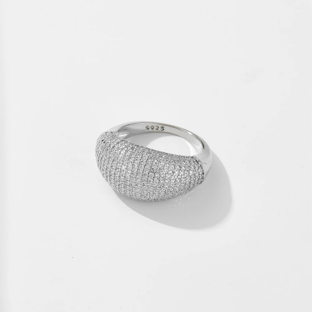 VEWANT 925 Sterling Silver Pavé Zircon Ring – Luxury Wedding Band Gift for Women