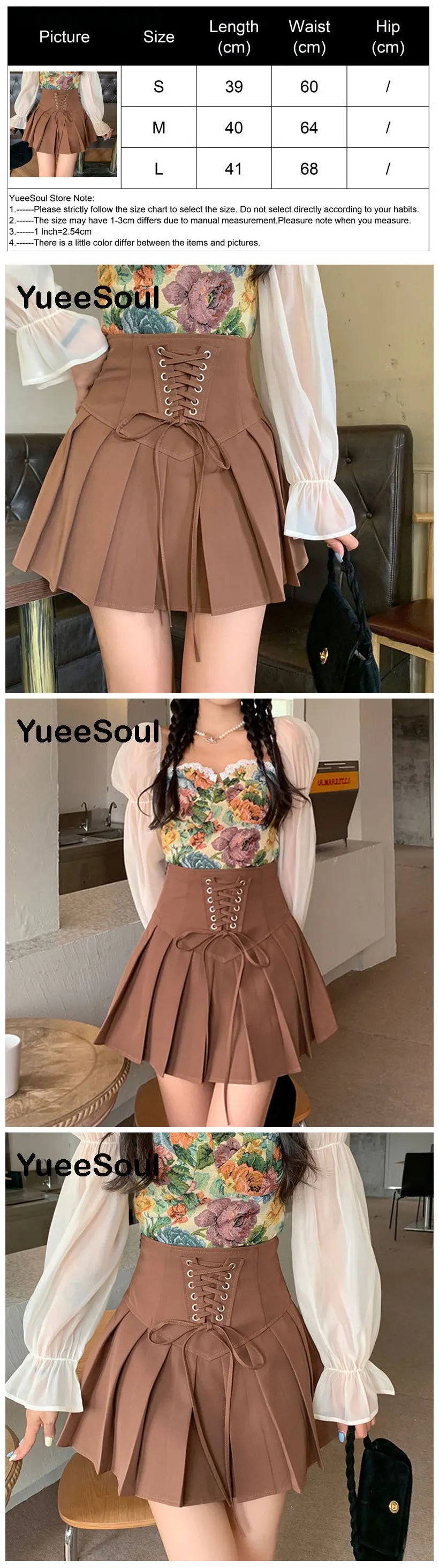 Brown Mini Skirts 2023 New Y2K Vintage High Waist Women Pleated Skirt Chic Sweet Cute Preppy Style Casual 90s E Girl Dance Skirt