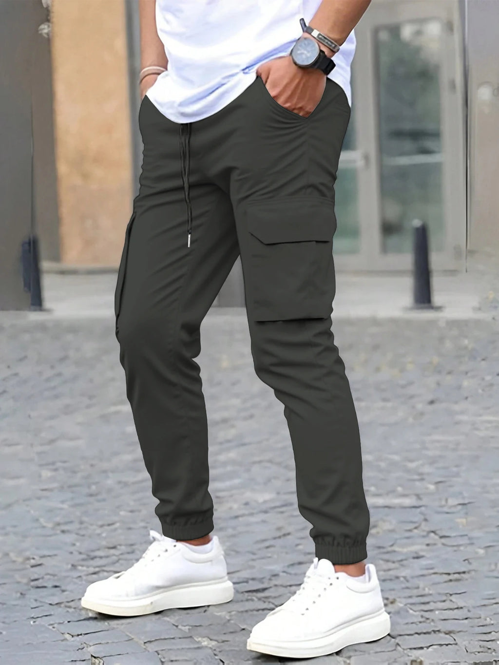 Men's High-Street Loose Straight Leg Workwear Trousers Sporty Casual Jacket Pants Streetwear Fashion Loose Fit Utility Pants