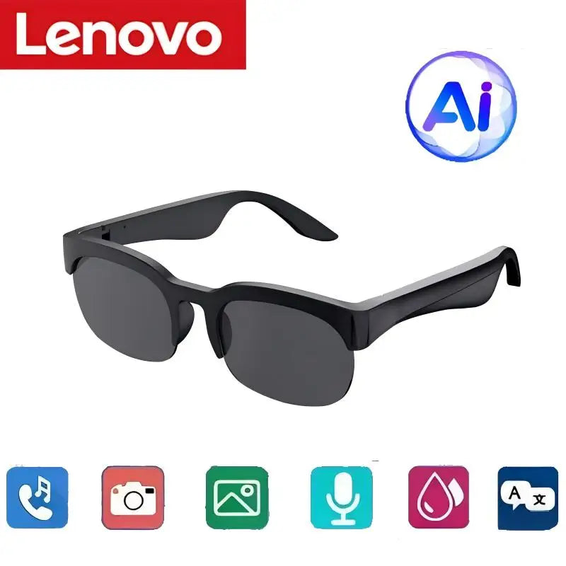 Lenovo AI Smart Glasses Voice Assistant Music Touch Control Bluetooth Call Outdoor Fashion Sunglasses For Men Women 2026 New