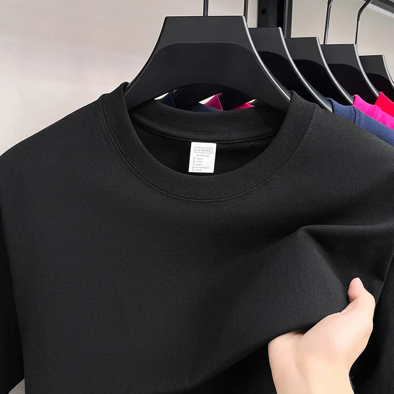 Men's 100% Cotton Short Sleeve T-Shirt - Casual Solid Color O-Neck