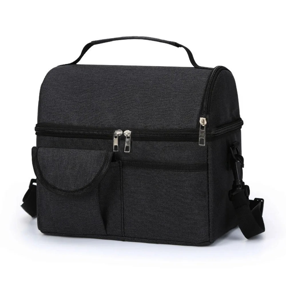 Portable Thermal Lunch Bag Waterproof Double Thickened Cooler Pack Aluminum Foil Large Capacity Insulated Food Storage Office