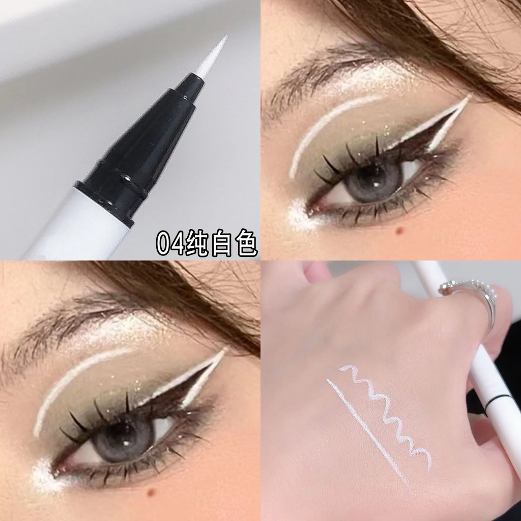 Matte White Eyeliner Liquid Pen Lying Silkworm Pencil Brighten Corners of Eyes Ultra-thin Waterproof Pigment Cosplay Eyeshadow