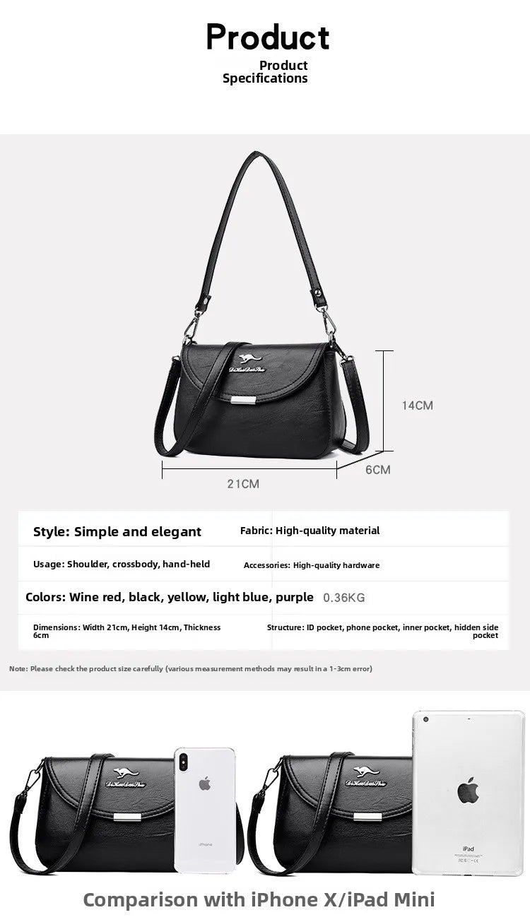 Soft Leather Crossbody Bag Large Capacity Fashionable Women's Shoulder Bag for Middle-Aged Mothers Hot Sale Of The Season New...