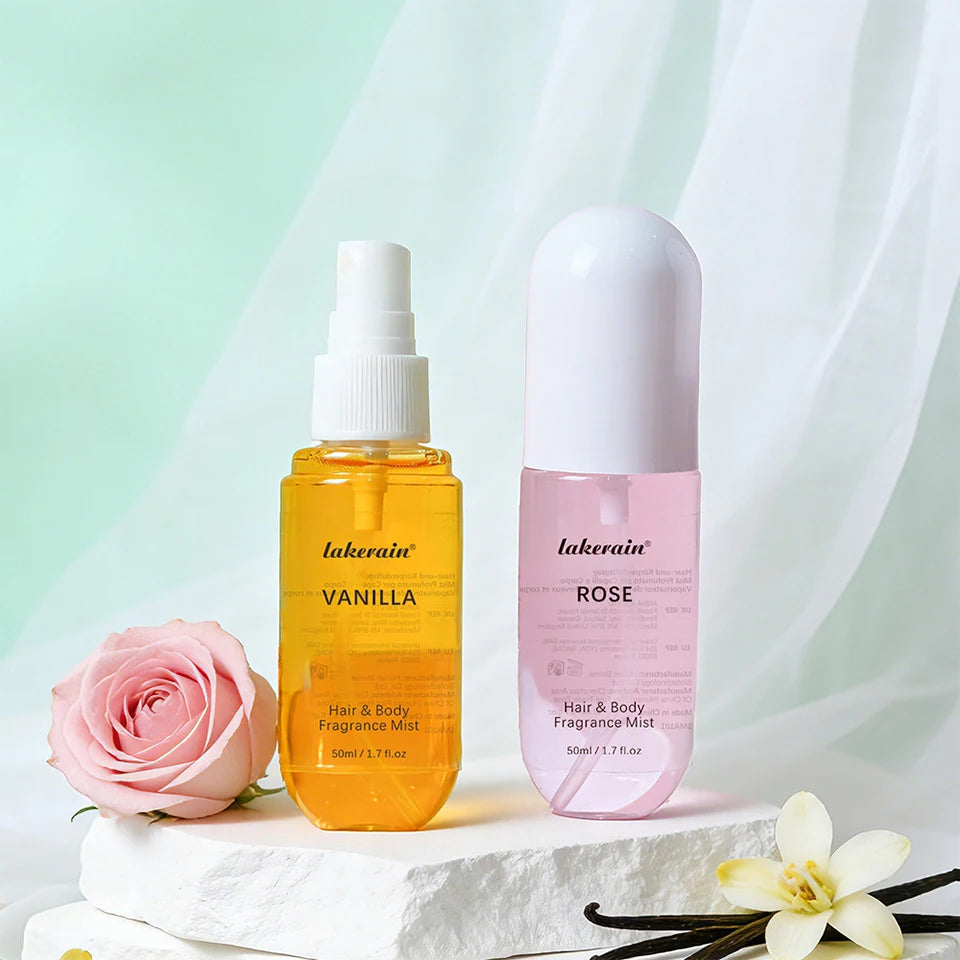 Vanilla & Rose Fragrance Mist Perfume Long Lasting Refreshing Portable Body Spray Gentle Natural Aroma for Women Daily Dating Tr