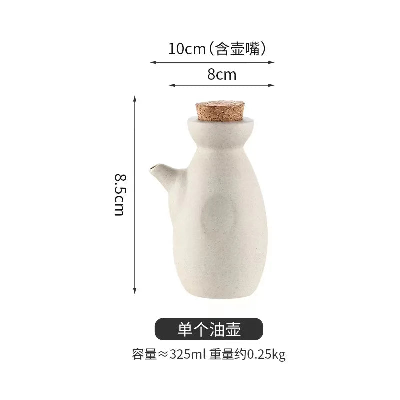 Retro Ceramic Seasoning Jar Pepper Storage Bottle Round Ceramic Seasoning Jar with Wooden Lid Salt Pepper Kitchen Tool