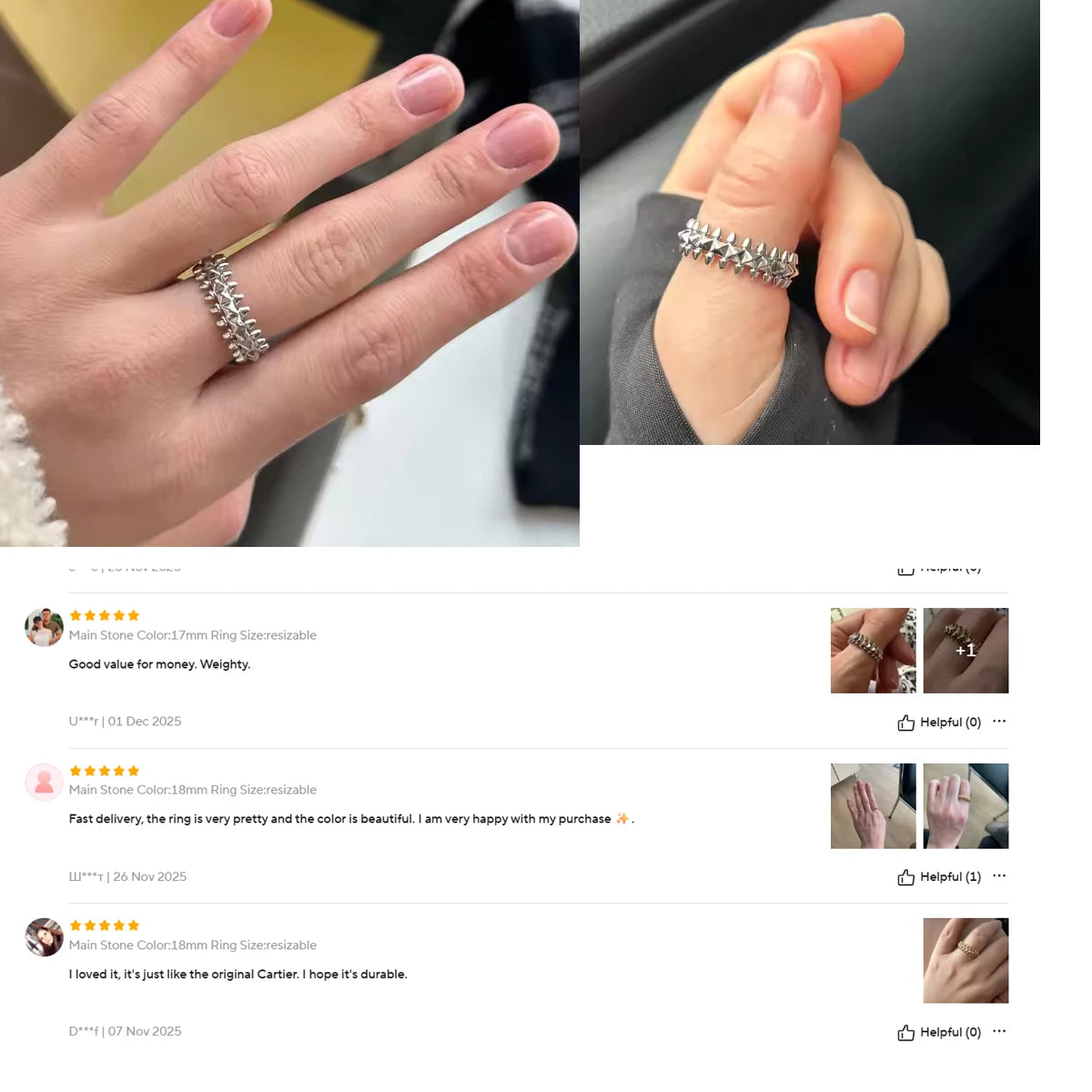 2025 Design Style Riveted Bullet Stainless Steel Rings For Women'S Punk Gold Color Creative Ring Broad Surface Finger Jewelry