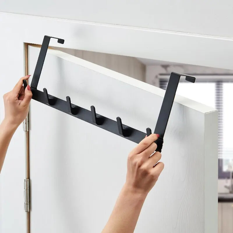 Ganchos para Colgar en la Puerta, 5 Ganchos, Estante Organizador para el Hogar, Baño, Ropa, Abrigos, Sombreros, Toallas, Accesorios de Cocina y Baño