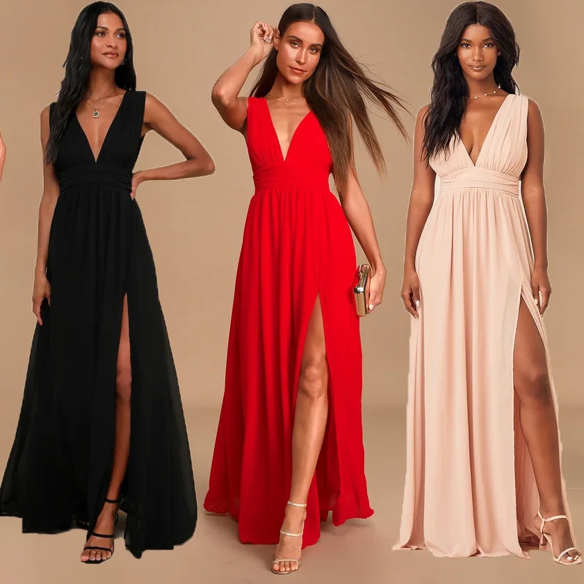 Sexy Backless Maxi Summer Dress Women'S Mesh Long Bodycon Red Christmas Dress Bridesmaid Evening Dresses