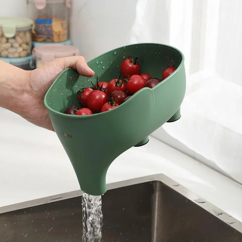 Filtro de canasta para desagüe de fregadero de cocina, filtro de residuos en forma de elefante, cestas colgantes para verduras, escurridor de lavado, estante de almacenamiento