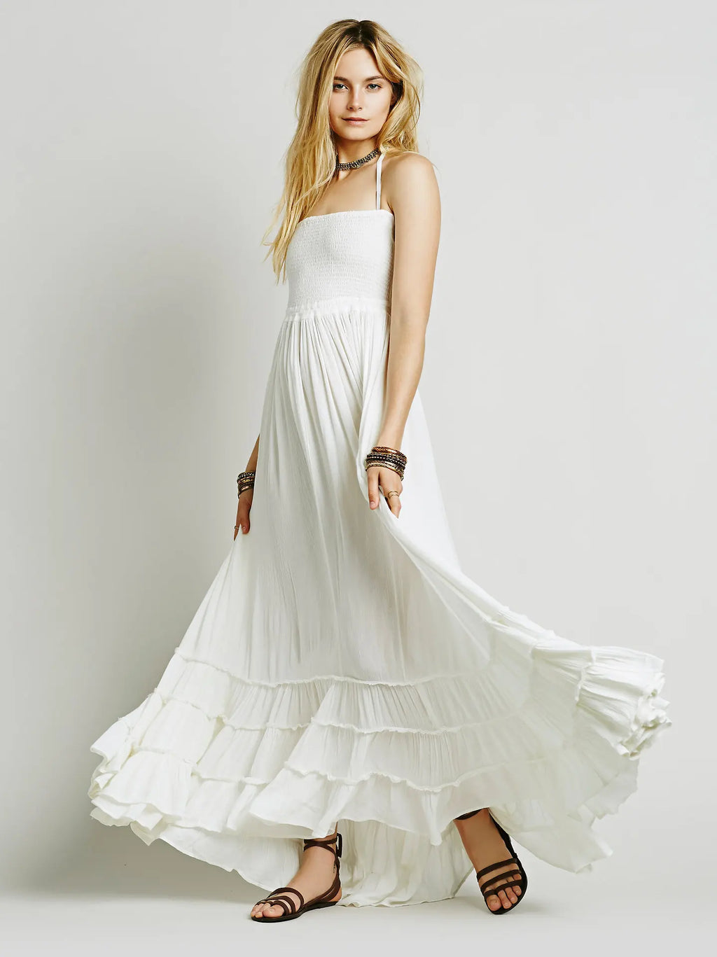 Bohemian Backless Beach Long Dress Cotton Women's Clothing Wish Hot Sell Street Style Hip Hop Trendy Globalization Dress