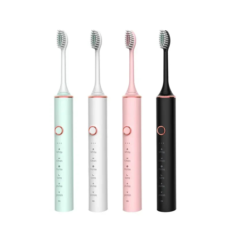 USB Fast Charging Sonic Electric Toothbrush with Smart Timer Rechargeable Adult Toothbrush Set Includes Replacement Heads