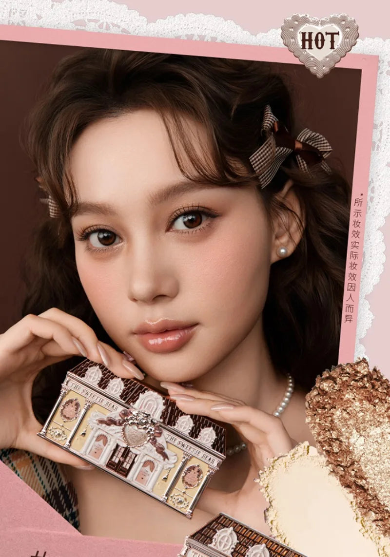 Flowerknows SWEETIE BEAR COLLECTION 6 Color Eye Shadow Palette Long Lasting Glitter Shimmer Finish Eyeshadow Powder