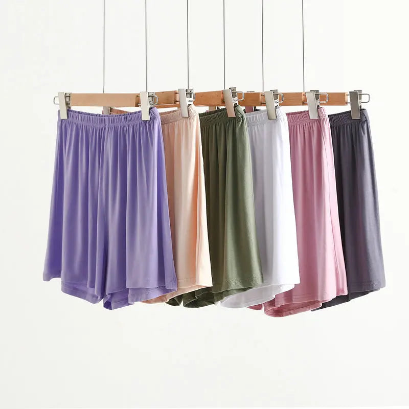 Outerwear modal shorts, summer plus size high-waisted wide-leg trousers, loose pajamas, thin bottomed safety pants, casual trous