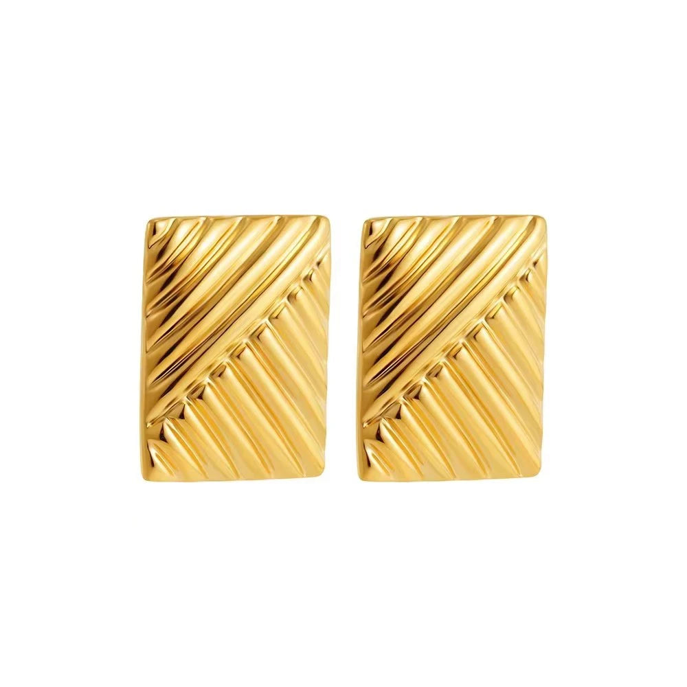 Trendy Stainless Steel Multilayer Circle Twist Knot Earrings For Women'S Texture Mixed Color Gold Plated Statement Earring Bijoux