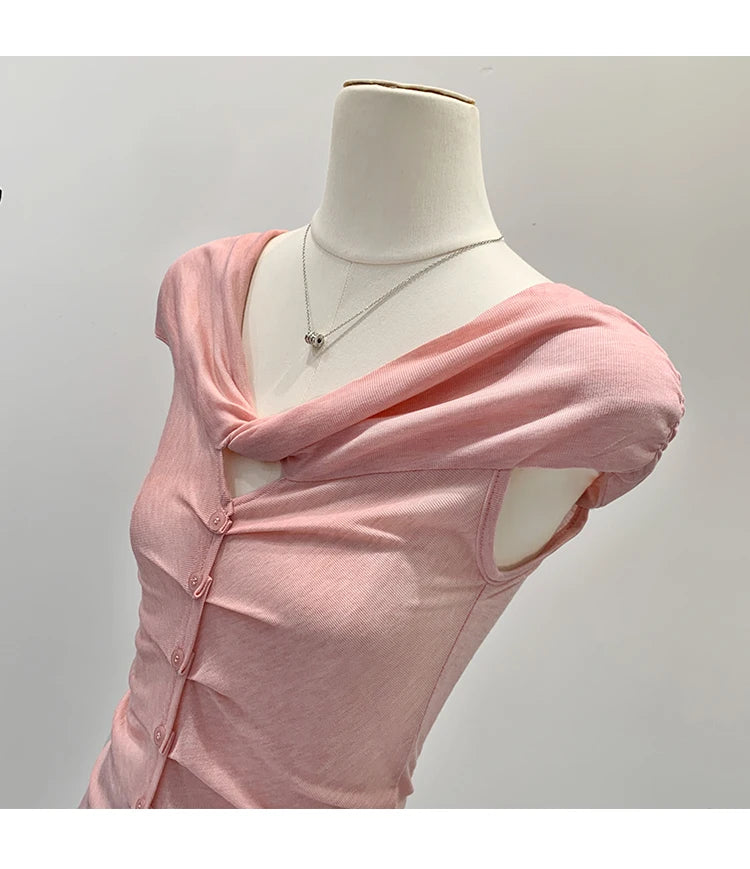 Lace V-Neck Sleeveless T-Shirt Women's Korean Style Spring New High-End Feeling Top Comfortable Breathable Pure Color Spring