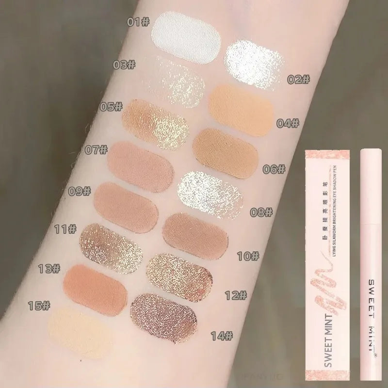 Diamond Highlight Eyeshadow Stick Matte White Pearl High Glossy Lying Silkworm Pen Face Flash Contouring Brightening Eyes Makeup