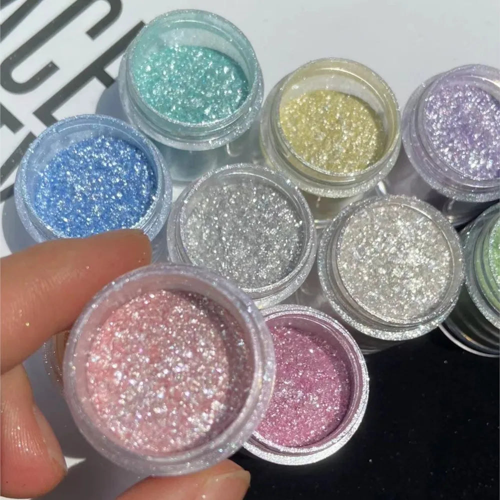 Net-5g Polarized Opal Powder Aurora Neon Nail Glitter Sequins Shiny " Shimmer Dust" Chrome Pigment for Manicure Rubbing on Nails