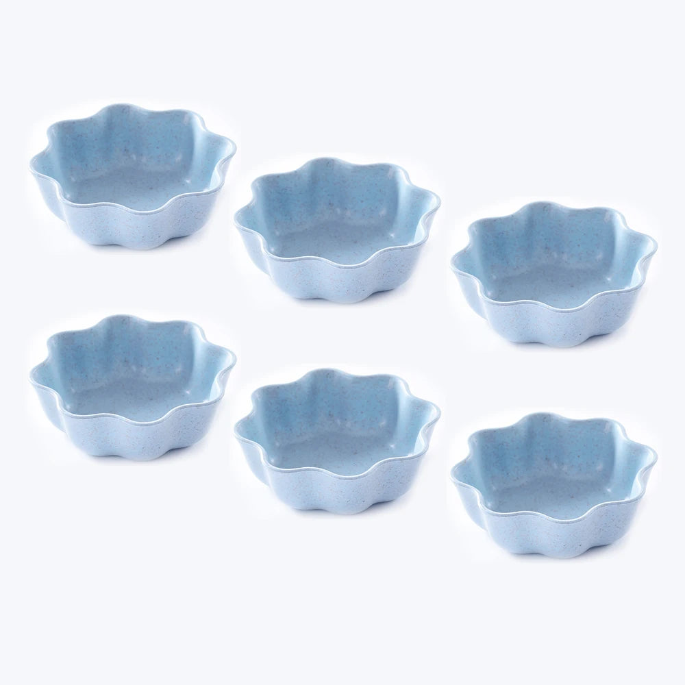 6PCS Wheat Straw Seasoning Dish Set - Small Dipping Snack Plates