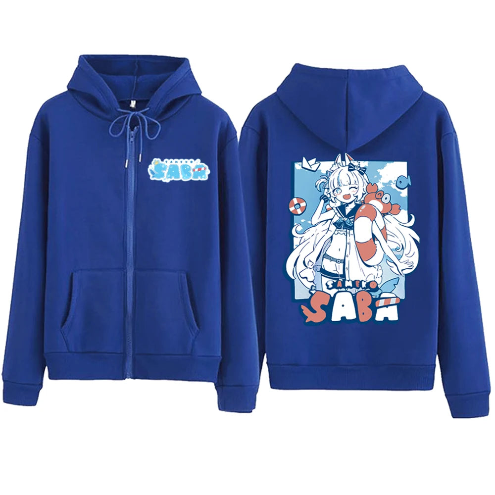 Sameko Saba Anime Hoodie - Unisex Fleece Pullover Y2K Style