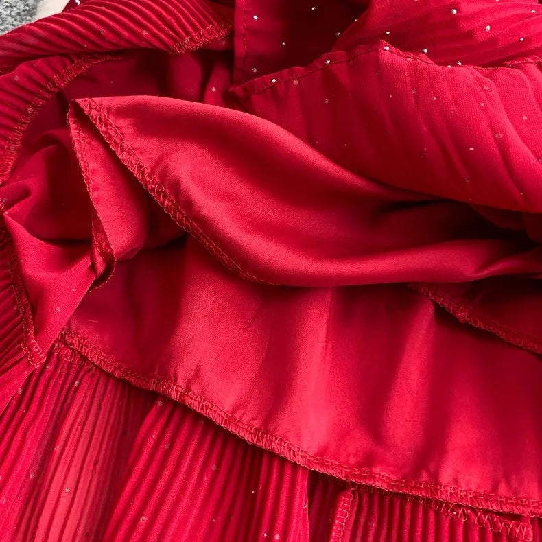 Summer Polka Dot Woman Elegant Dress Fashion V Neck Puff Sleeve Vestidos Korean A-Line Pleated Dresses 2026 Vestidos De Mujer