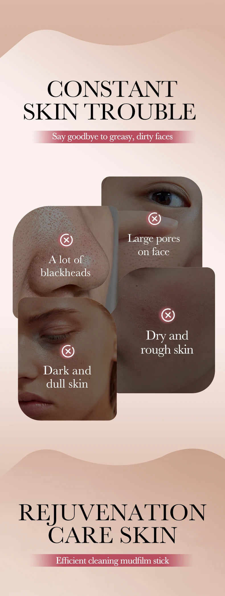 SADOER Green Tea Rose Mud Face Mask Stick Clay Facial Masks Moisturizing Remove Blackhead Anti-aging Facial Cleansing Mud Masks