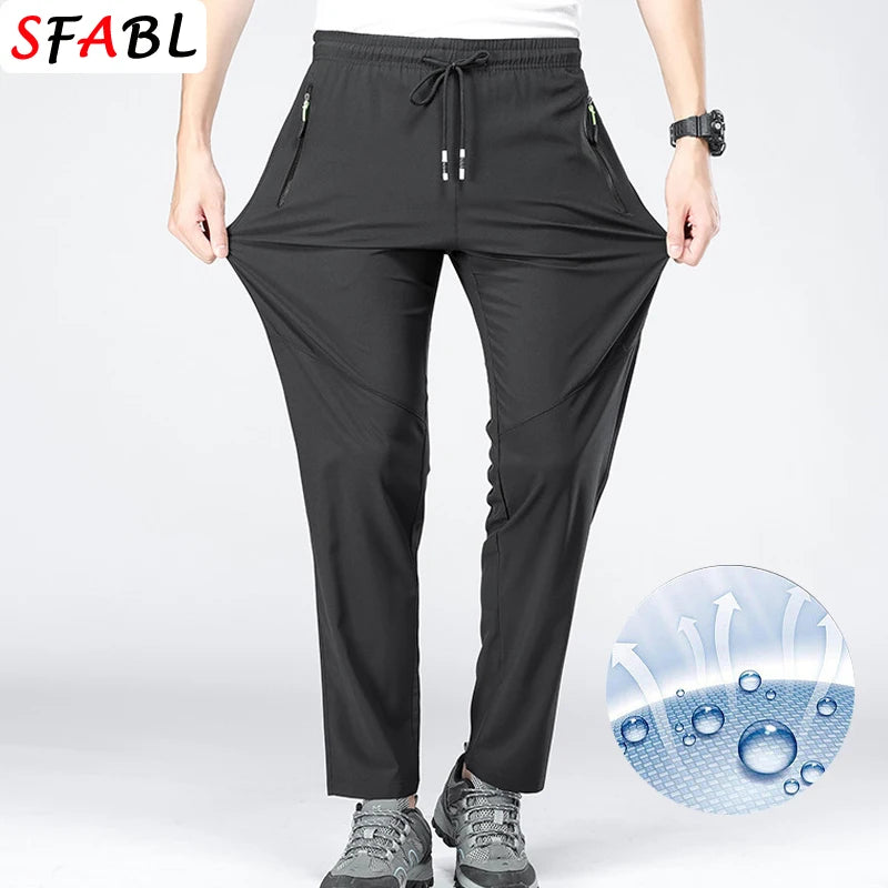 Breathable Men's Pants Sweatpants Quick Dry Pants Men Spring Summer Sports Trousers Elastic Waist Joggers Running Tracksuit XXXL