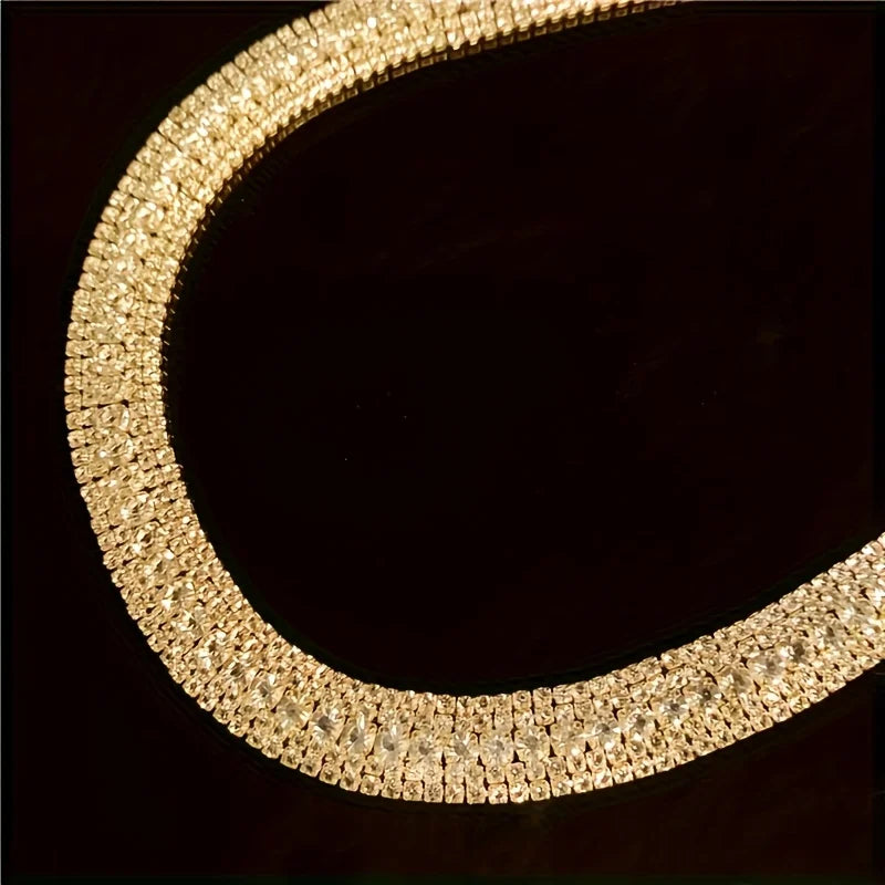 Women'S Rhinestone Jewelry Set Wedding Accessories Elegant Necklace Earrings Bridal Jewelry Set Birthday Gifts
