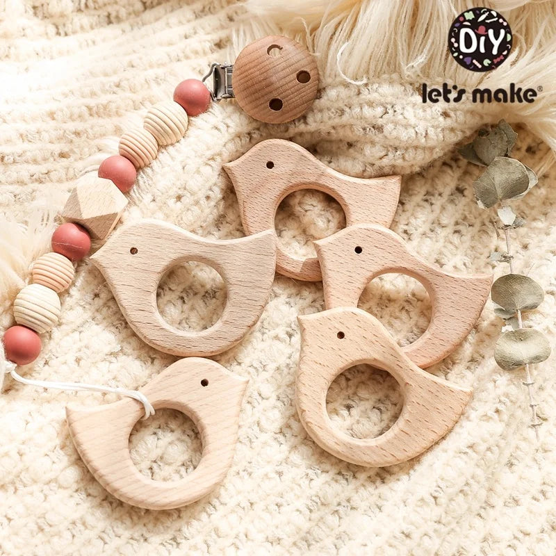 1pc Baby Teether Wooden Animal Pacifier Pendant BPA Free Beech Koala Rodent Teething Toys Kids Products Gifts