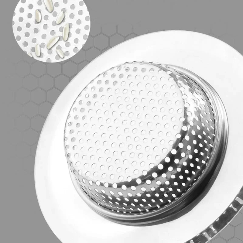 1/2Pcs Kitchen Sink Filter Stainless Steel Mesh Drain Stopper Sewer Mesh Strainers Bathroom Sink Strainer Drain Hole Filter Trap