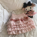 Gaono Lolita Cake Mini Skirts Women Japanese A-line High Waist Pleated Skirt Girly Kawaii Love Y2k Layered Skirts Fairy Outfit