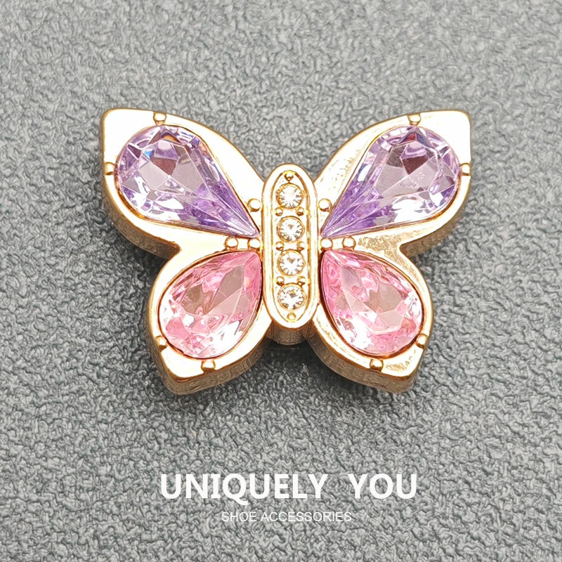 Shoe Charms Shoe Decoration Diy Metal Pony Rainbow Diamond Butterfly Heart Texture Advanced Fashion Decorations For Cross Shoes