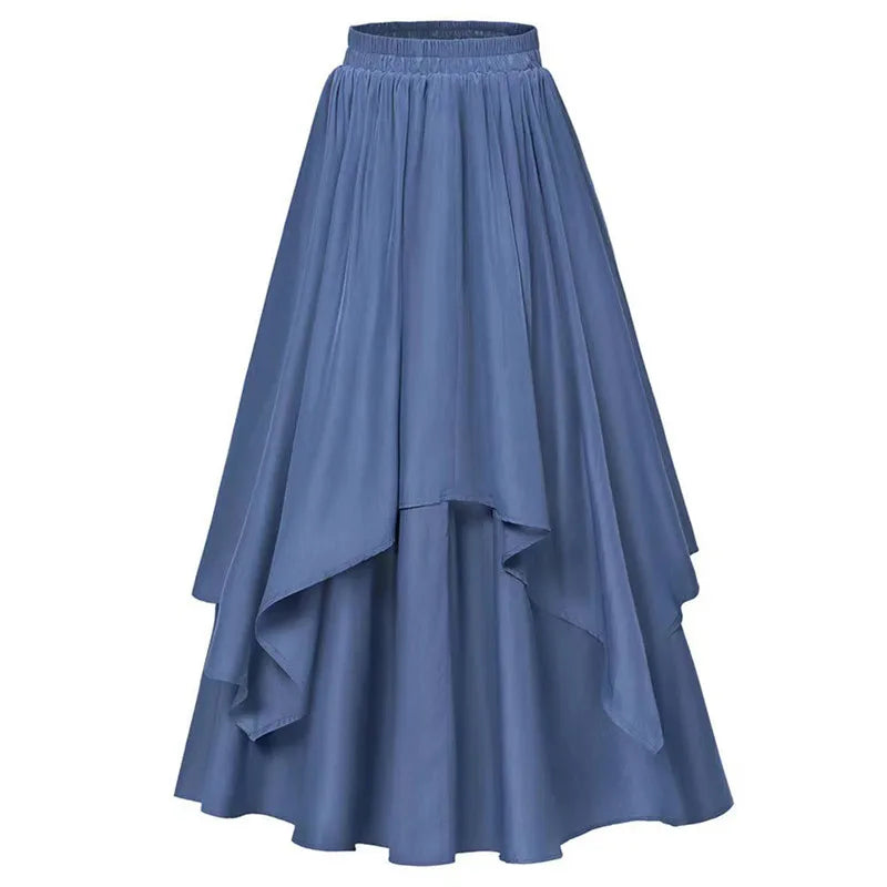 Cosplay Medieval Skirt Vintage Dress Up Hem Carnival Skirt Clothing Halloween Costume Maxi Skirt For Women Big swing Skirt 3162