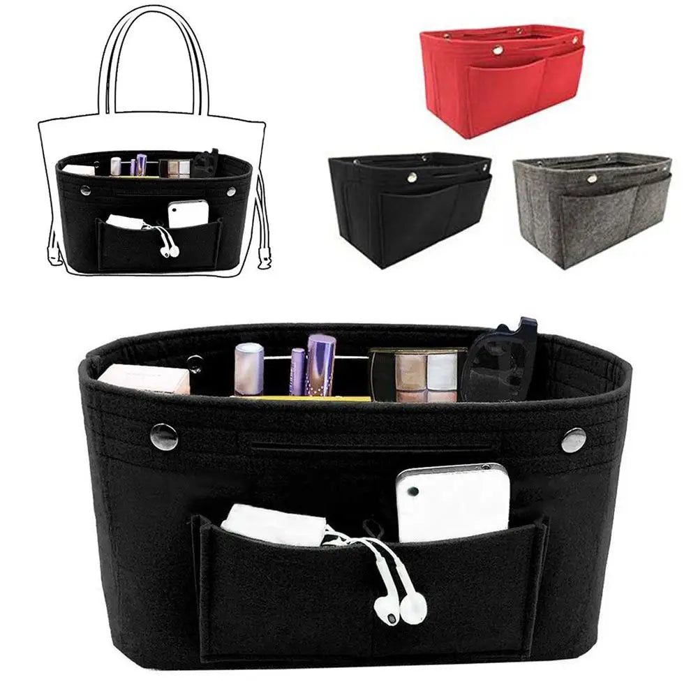 Women's Organizer Handbag Insert Bag Felt Travel Bag Insert Liner Purse Organiser Pouch