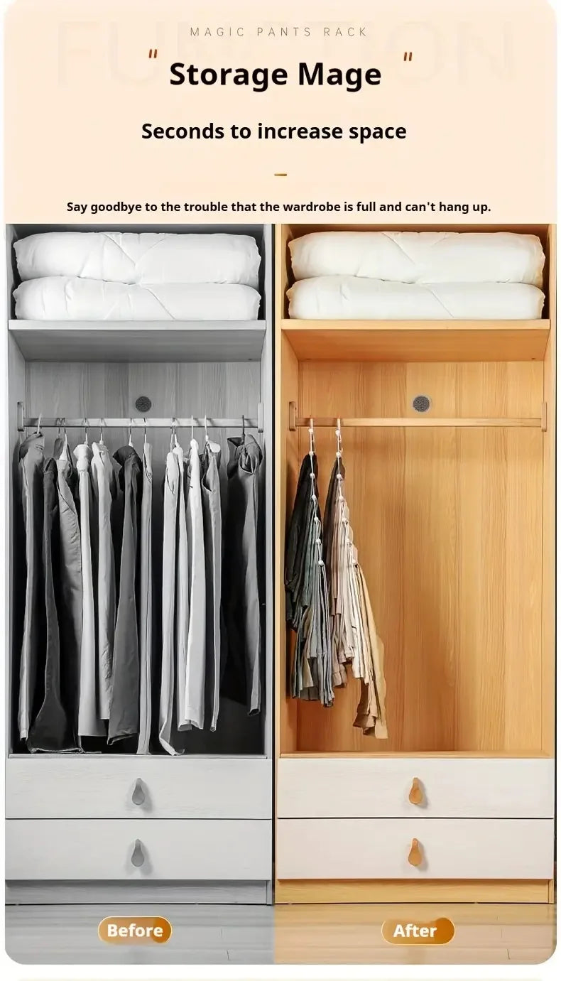 Multi Functional Pants Rack, Cloud Ladder Hanging, Folding Pants Rack, Stainless Steel Pants Clip, Multi-Layer Seamless Storage