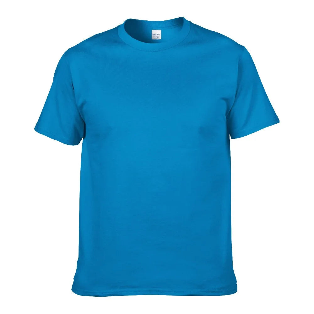 Summer Style High Quality 100% Cotton Solid Color T Shirt Men Pure Color Tees Brand Short Sleeve T-Shirt Male Clothing