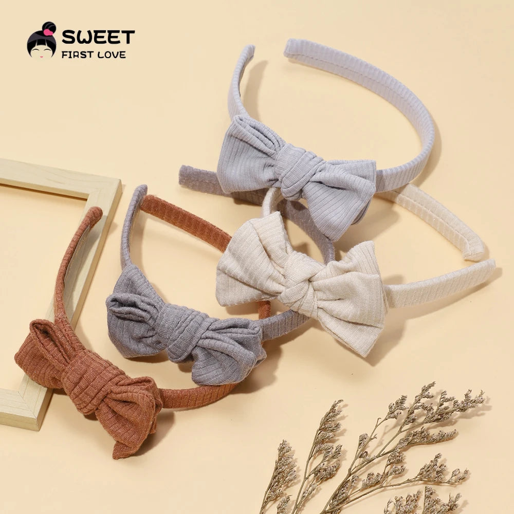 Baby Headband Solid Color Hair Hoop With Soft Atmospheric Bow For Newborns And Toddlers