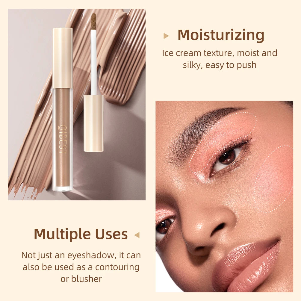QIBEST 8 Colors Matte Liquid Eyeshadow Set Waterproof Long Lasting Eye Shadow Nude Brown Eye Pigment Makeup For Women Contouring