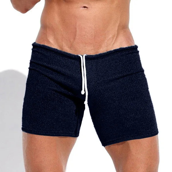 Summer Men's Casual Breathable Drawstring Shorts Solid-color Swimwear for Running Sports Surfing Beach And Vacation