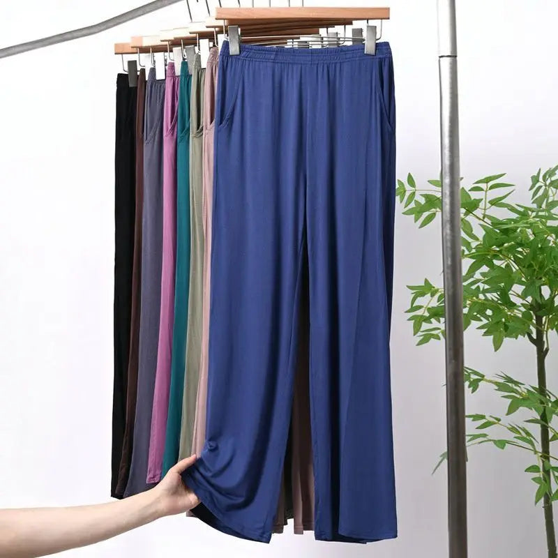 Women's Modal Pajama Pants - Casual Loose Straight Leg Sleep Bottoms