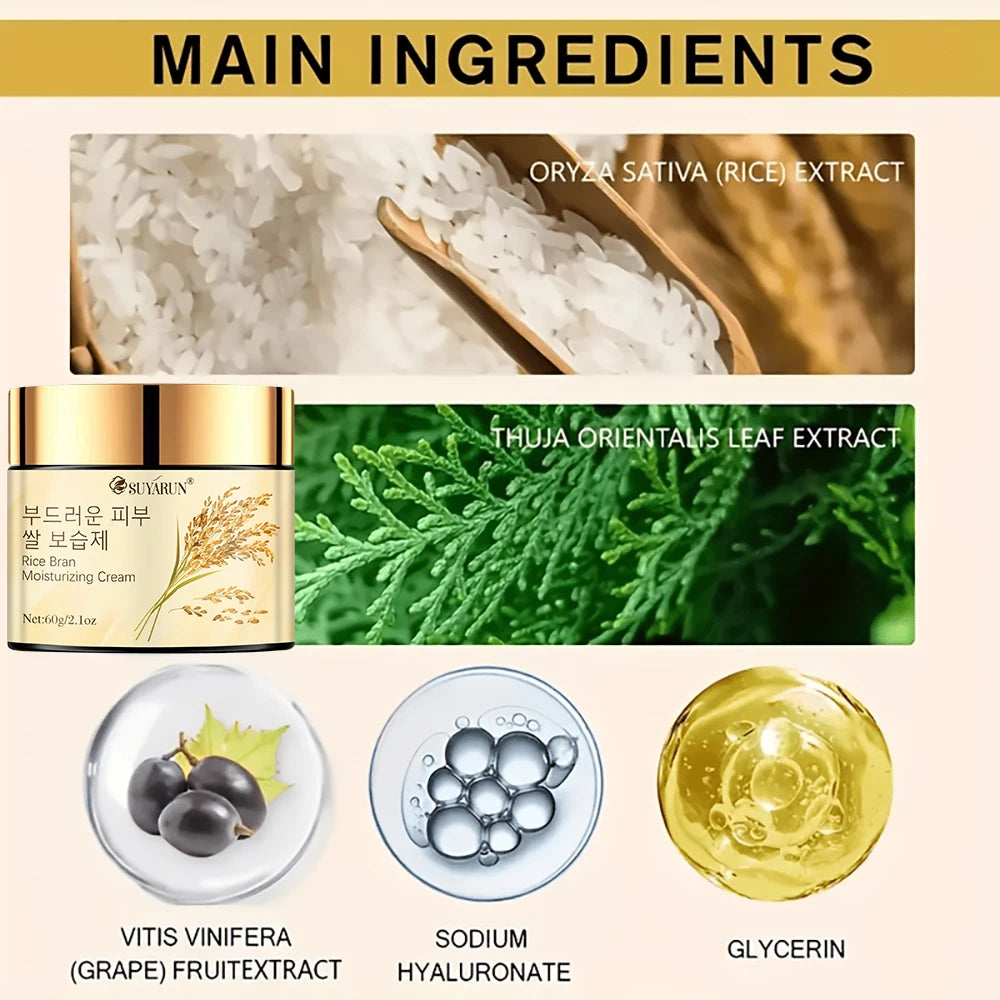 SUYARUN Rice Extract Hydrating Face Cream - Brightening Moisturizer