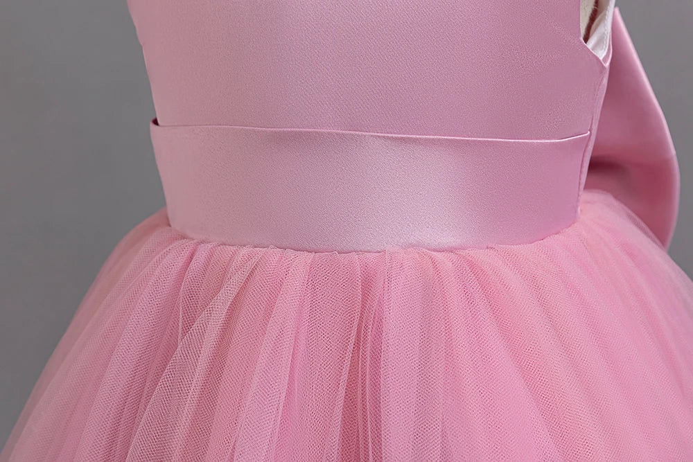 Hetiso Girls Flower Embroidery Party Dresses Kids Summer Formal Holiday Birthday Gown Kids Trailing Evening Princess Clothes 1-6